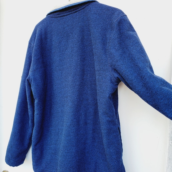 Orvis mens Quarter Zip Sherpa Lined Pullover Sweater Blue Size Medium - Picture 10 of 14